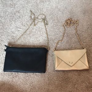 Black & gold chained clutches